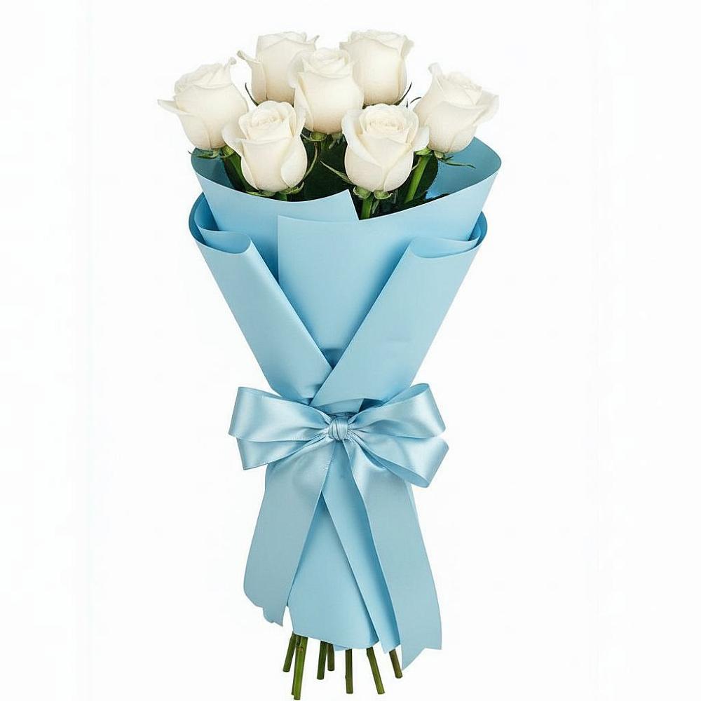 Букет 7 белых роз Проуд в Берёзовской