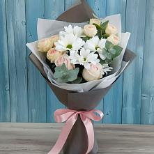Букет цветов из:  Хризантемы и Розы в Берёзовской