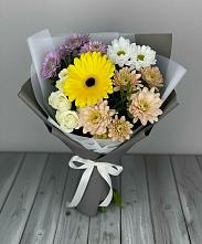 Букет цветов из:  Розы, Герберы и Хризантемы в Берёзовской