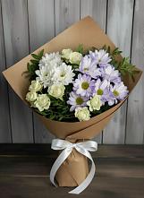 Букет цветов из:  Хризантемы и Розы в Берёзовской