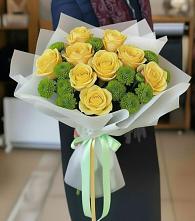 Букет цветов из:  Хризантемы и Розы #REPLACE_PRED# Берёзовской