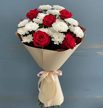 Букет цветов из:  Розы и Хризантемы в Берёзовской