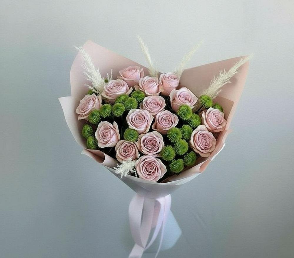 Букет цветов из: Розы и Хризантемы в Берёзовской