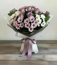 Букет цветов из:  Хризантемы и Розы в Берёзовской
