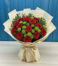 Букет цветов из:  Розы и Хризантемы в Берёзовской