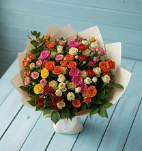Букет Микс из разноцветных кустовых роз #REPLACE_PRED# Берёзовской
